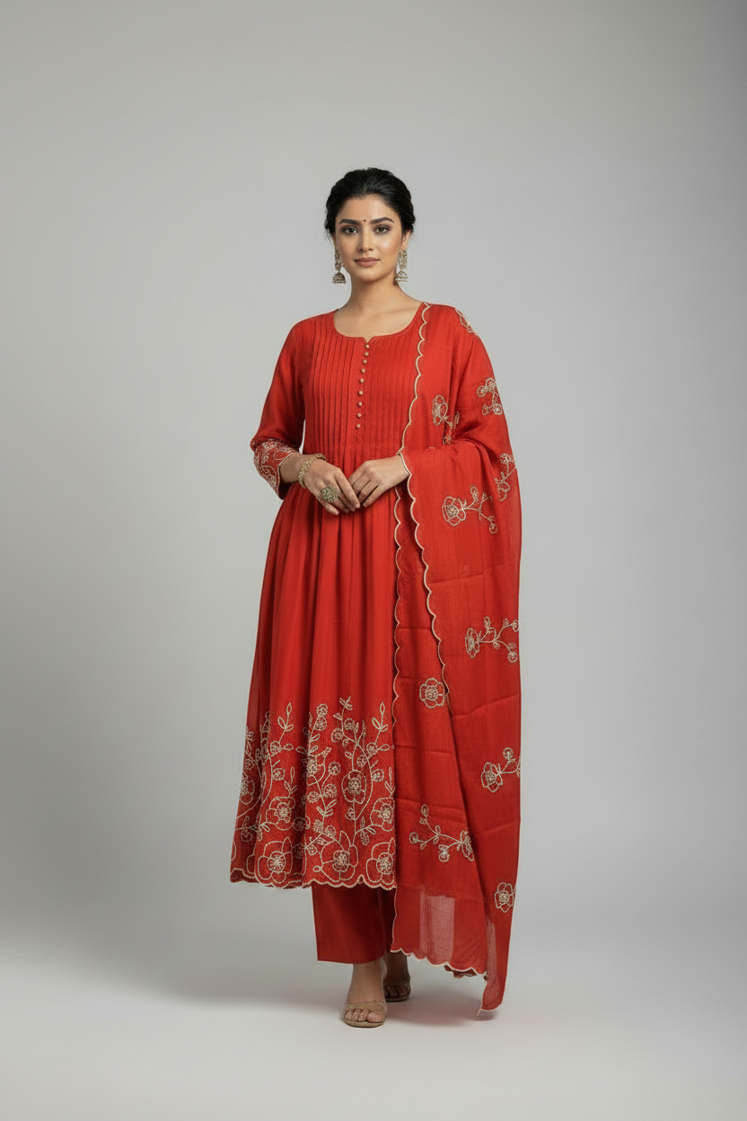 S 3618 mulchanderi 3 piece readymade