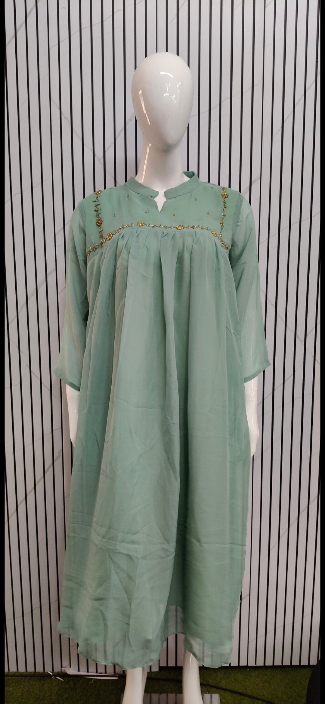 S1896 Aline kurti with handwork