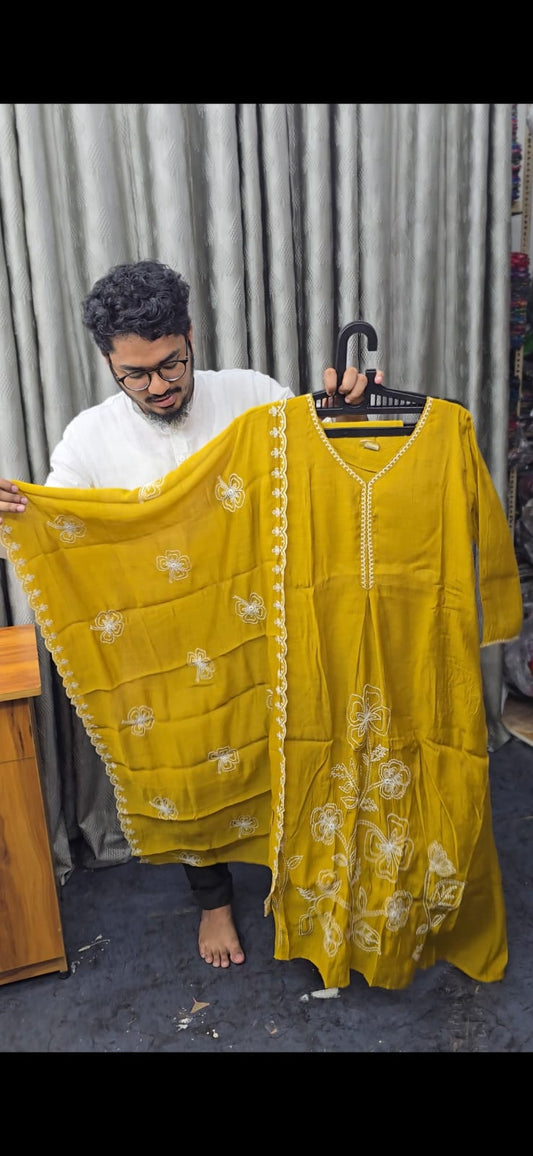 S 3615 3PIECE MULCHANDERI READYMADE