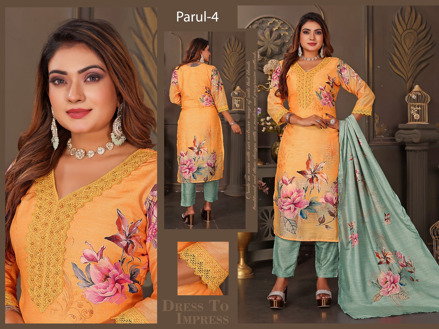 3 pcs Readymade party wear