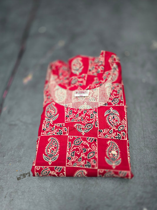 S 1499 Ajrak frock nighty