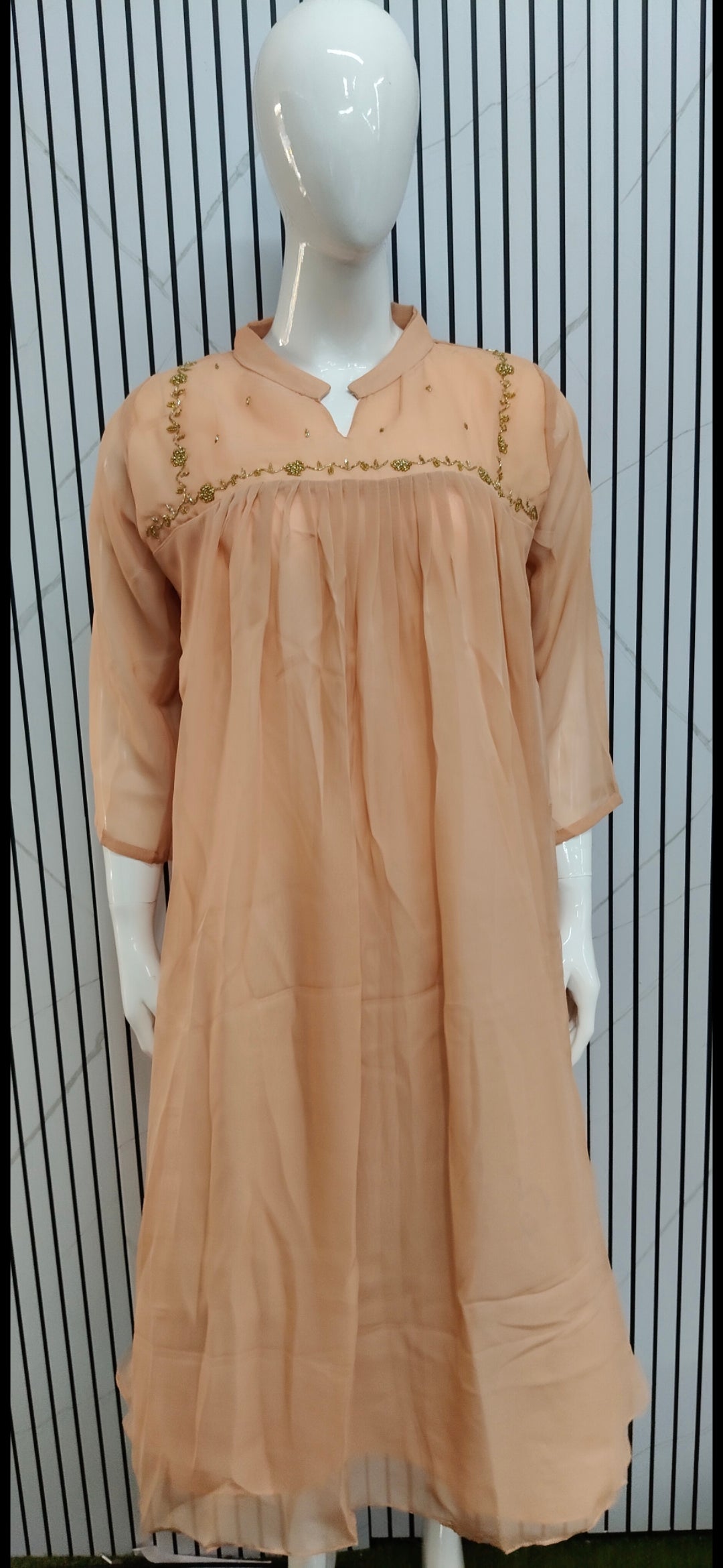 S1896 Aline kurti with handwork