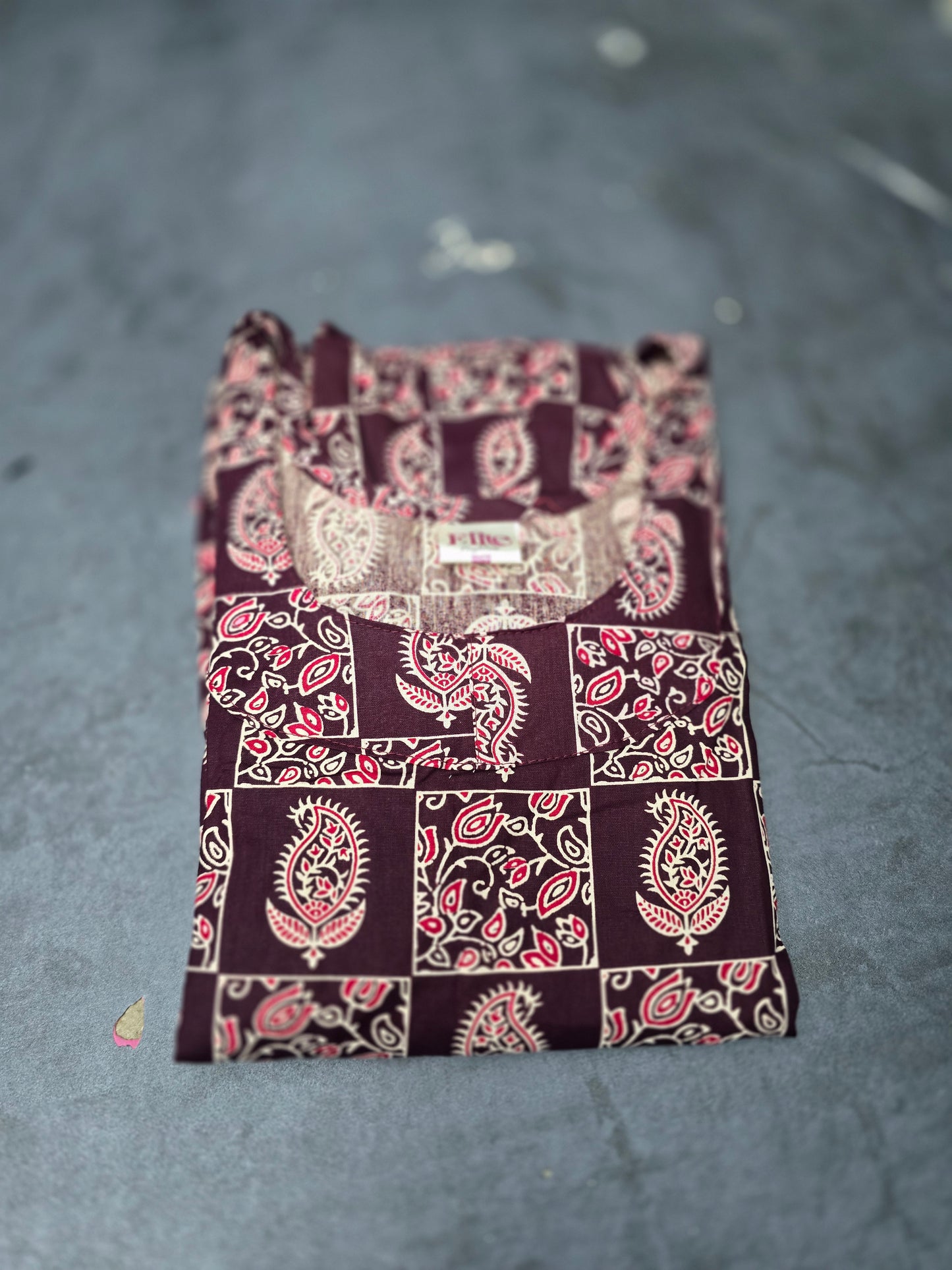 S 1499 Ajrak frock nighty