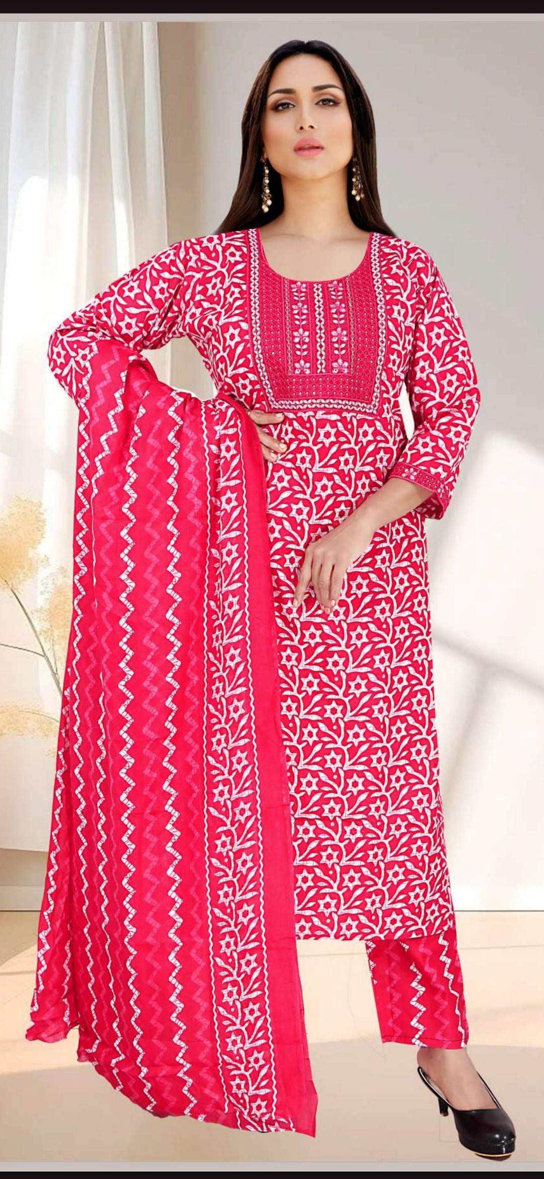 S 1890 Cotton 3 pcs Salwar Batique Print