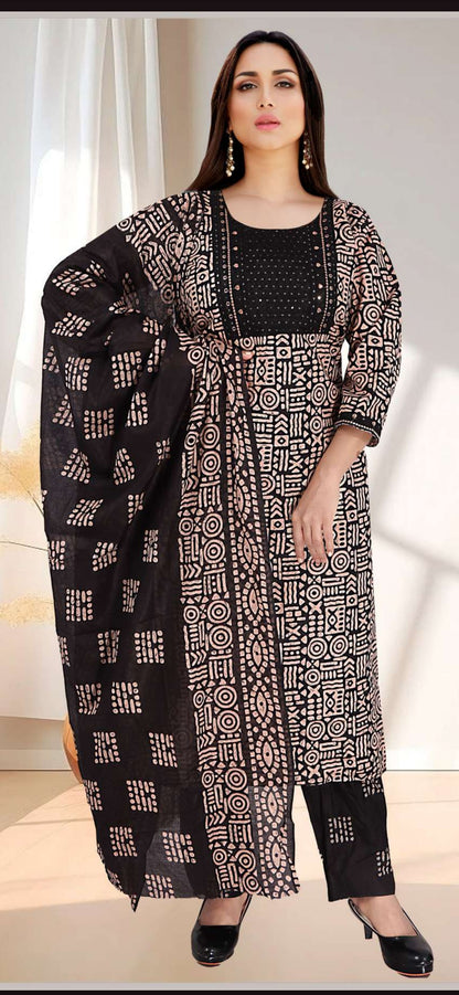 S 1890 Cotton 3 pcs Salwar Batique Print